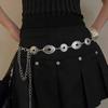 Inspired Vintage Silver Leaf Design Metal Waist Chain For Women Chic Bohemian