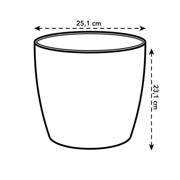 ELHO Pot de fleur BRUSSELS rond - Ø 24.3 x H 23.2 cm - Blanc