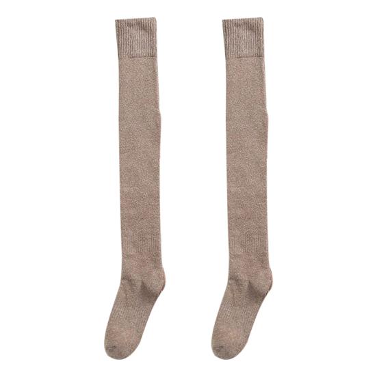 

Thigh High Stocking Thickened Plush Solid Color Stretchy Super Soft Keep Warm Windproof Autumn Winter Women Over Knee Socks for Daily Wear хакі