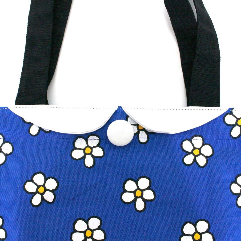 Hapitas Miffy Tote Bag HAP 6009 Back Pocket Type B245 Flower Dress Blue