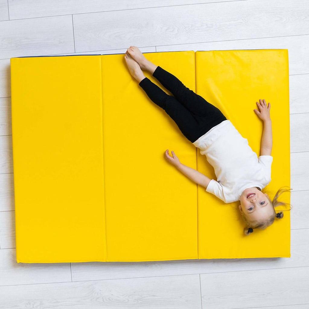 gymnastic mat Comet 150x100x10 three-piece - yellow