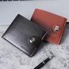 Men's Leather Magnetic Snap Wallet with Zipper – Horizontal Style for Holding Driver's License
