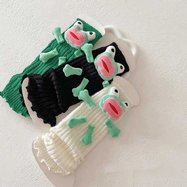 Fashionable Women Girl's Novelty Cartoon Leg Covers Footwear Funny 3D Ugly Frogs Dolls Knitted Leg Warmers Boot Toppers