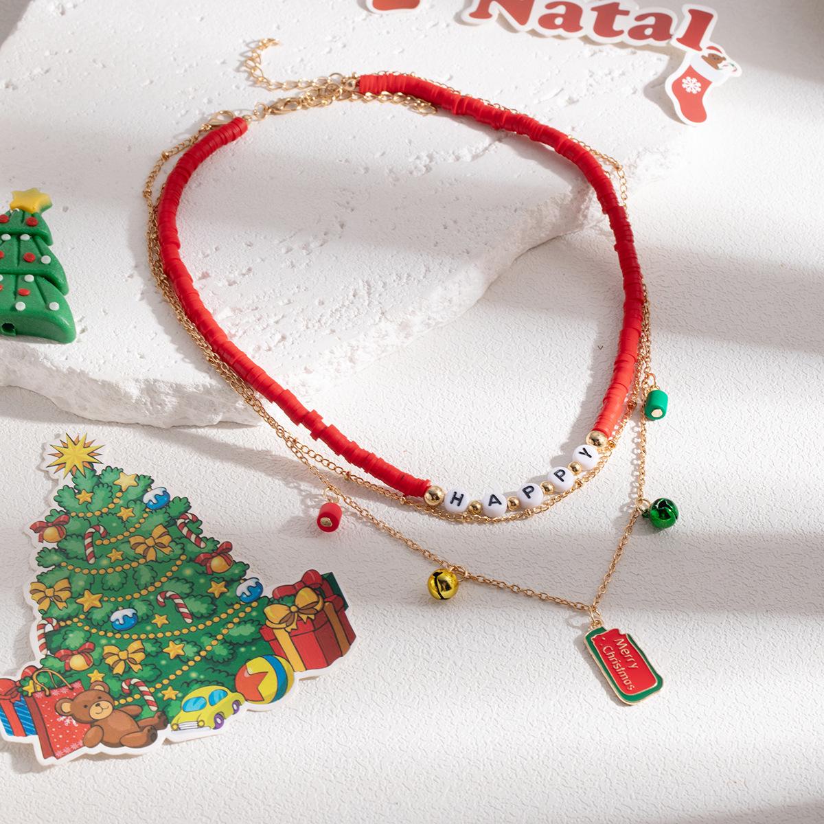 New Cute Elk Drop Oil Pendant Necklace with European and American Santa Claus Design