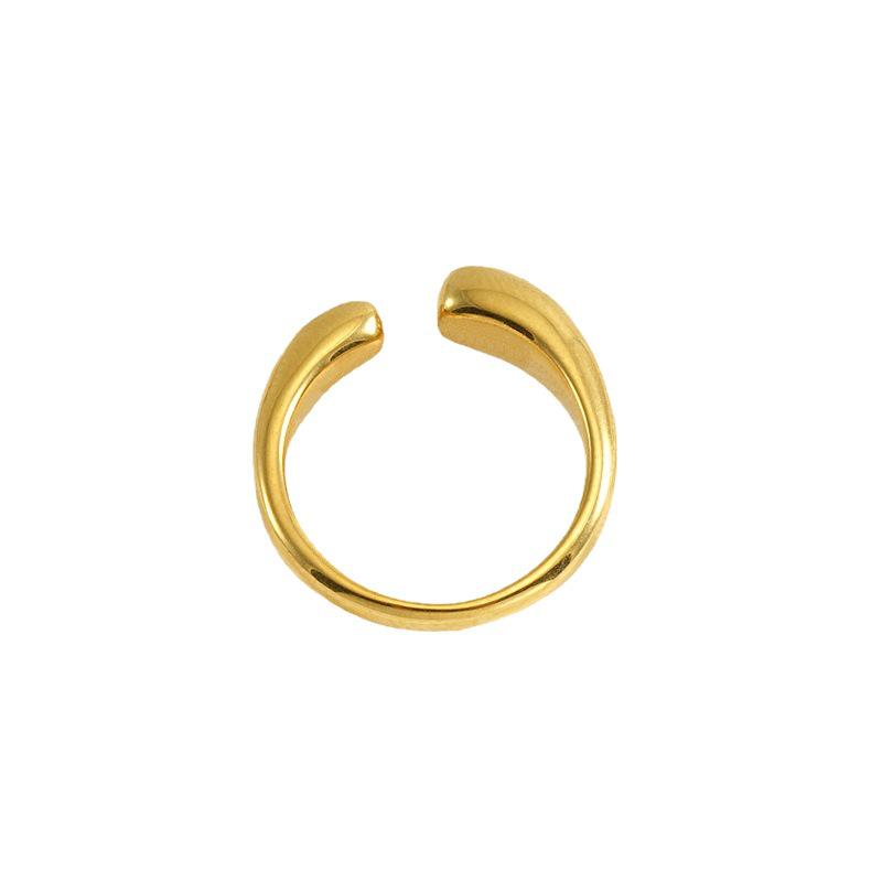18k Gold European and American Fashion Open Ring - Versatile Stainless Steel Titanium Design for Women