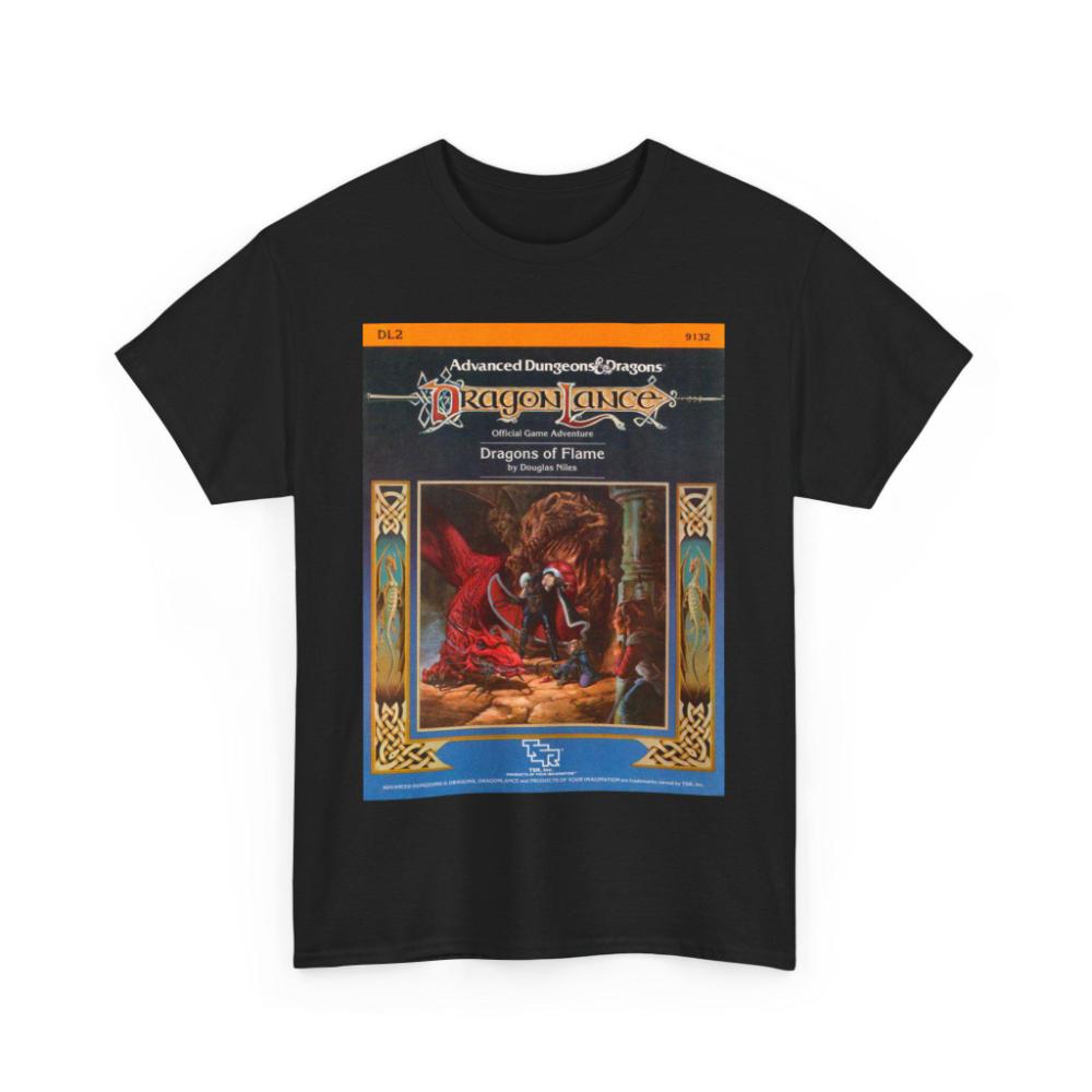 Retro Dragonlance Tshirt 80s DD Flame Dragon Pattern 100 Cotton Loose Fit Harajuku Casual Streetwear Couple Top M
