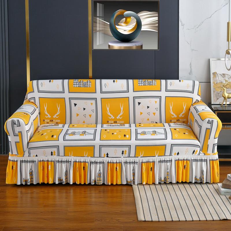 

Чехол для дивана с полным покрытием Four Seasons Printing Skirt Sofa Cover Universal All-Inclusive Elastic Sofa Cover Пылезащитный чехол 90-140