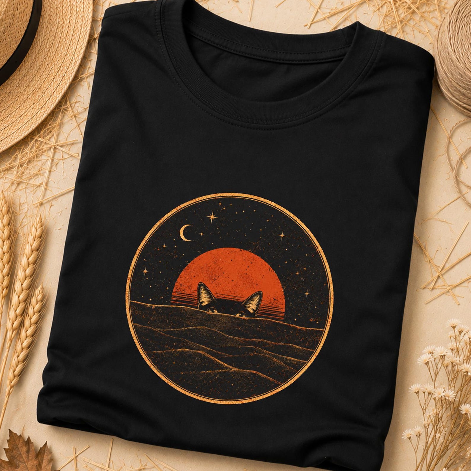 Japanese Space Cat Tee, Sci-Fi Japanese Art Shirt, Japanese Space Aesthetic Tee, Vintage Sci-Fi Cat Graphic Tee, Retro Space Graphic T-Shirt L