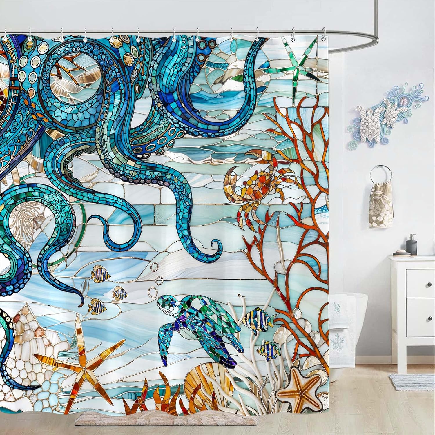 

Художественный набор штор для душа с кошкой, цветочная сцена для ванны, водонепроницаемая штора для душа в ванную, яркий принт-окно, веселый домашний декор 90x180CM