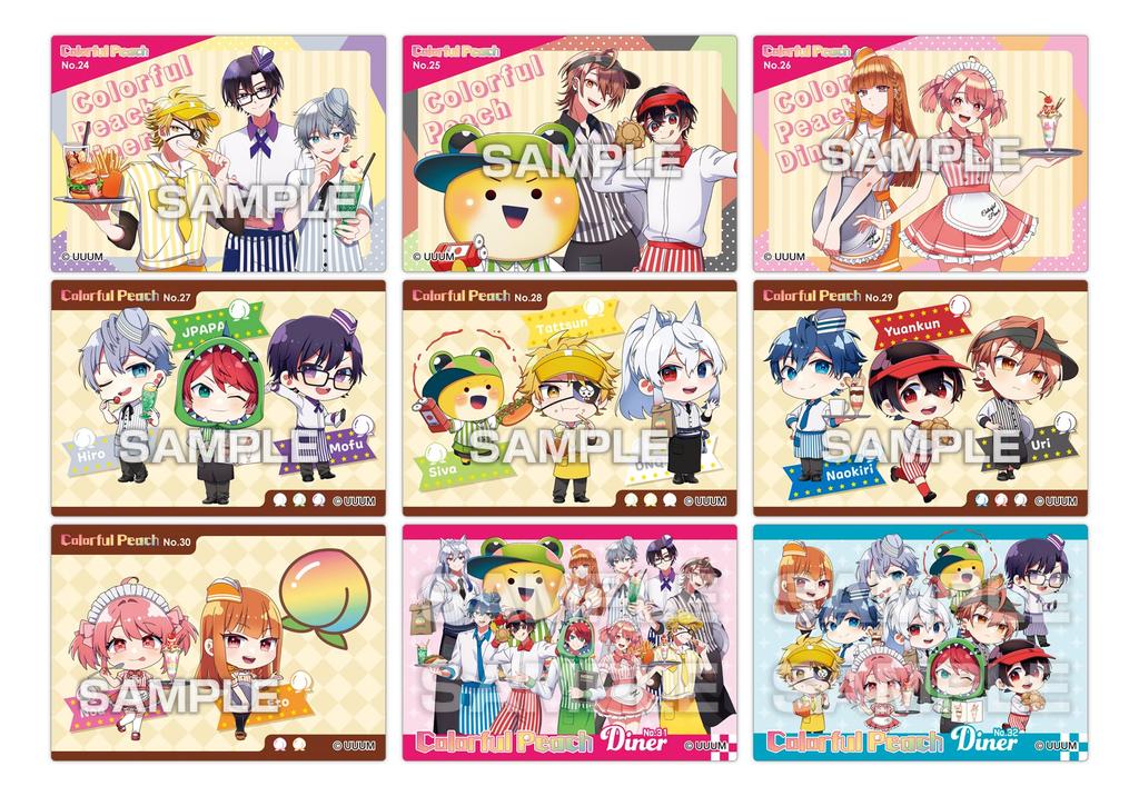 Ensky Colorful Peach Clear Card Collection Gum Karapichi Diner BOX - - 16-pack (Candy Toy)