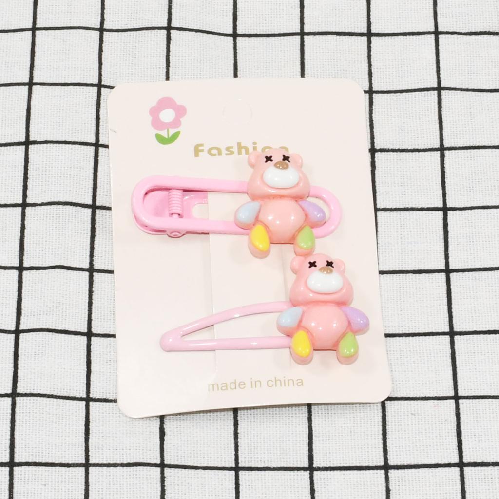2 buc/set drăguț desen animat ursuleți benzi agrafe de păr pentru femei bomboane culori laterale clip dulce fete accesorii de păr utilizare zilnică