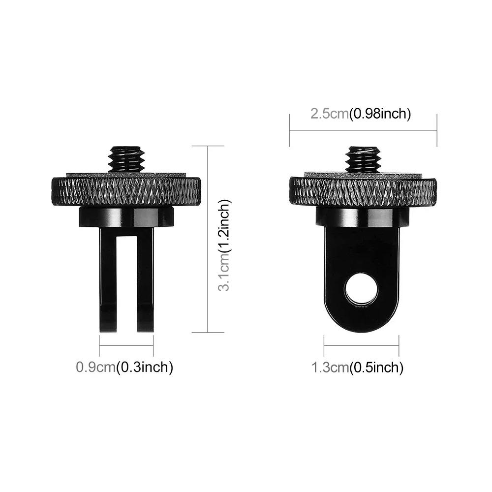 Aluminum Alloy 1/4" Screw Adapter Converter Tripod Mount for GoPro Hero Insta360 SJCAM AKASO DJI Osmo Action Camera Accessories