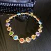 Elegant Rhinestone Flower Tassel Necklace for Women - Stylish Geometric Water Drop Design