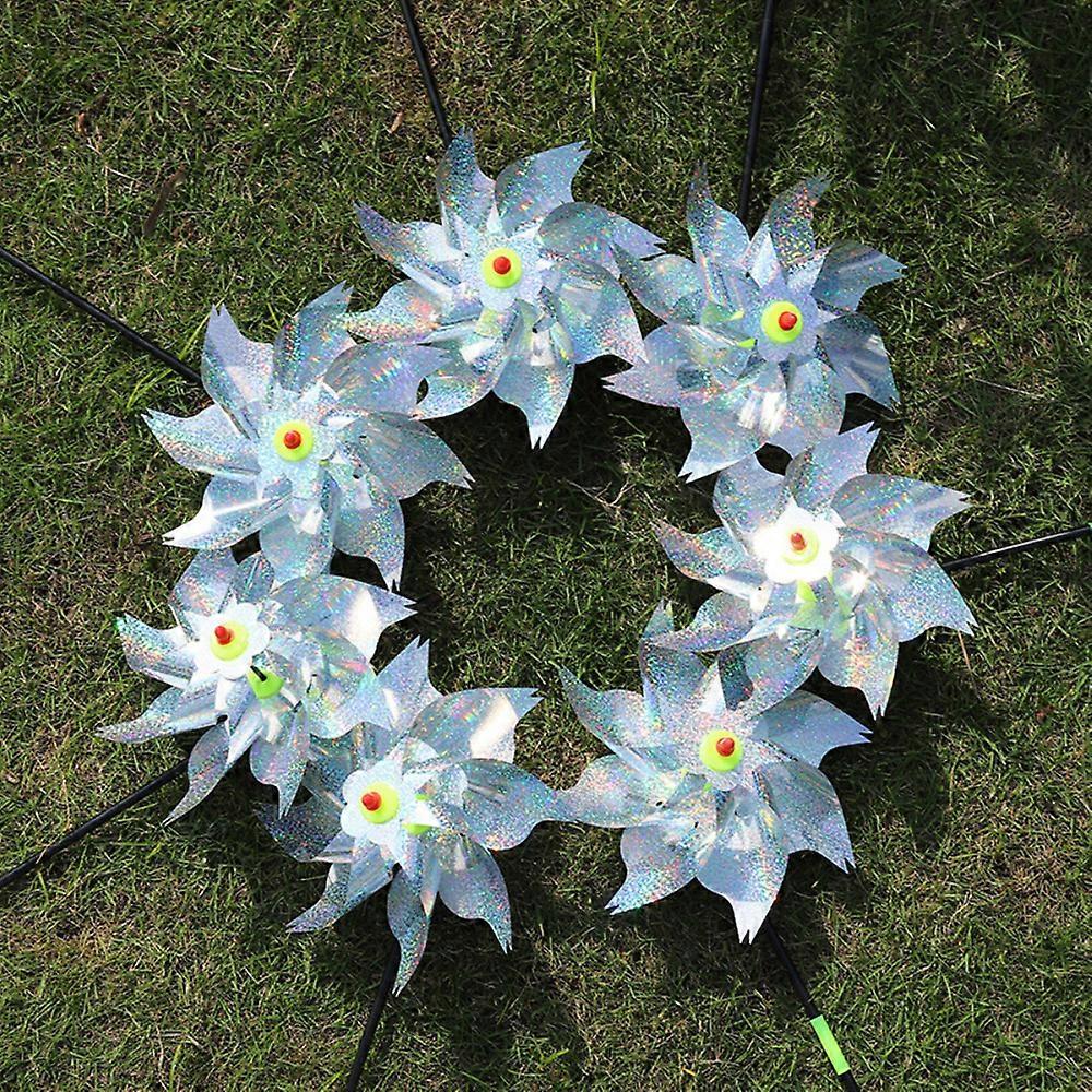 5pcs Silver Bird Repellent Windmill-Large Octagonal Windmill 1pc Silver Flake