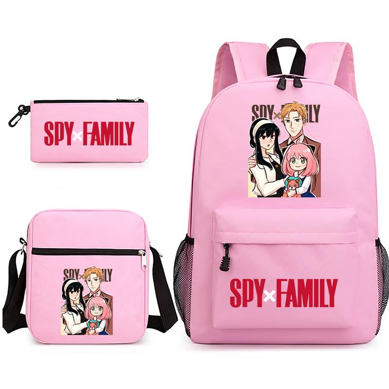 Spy Play House, Animation Periphery Backpack Student Schoolbag Satchel Pencil Case Three-Piece Set Three piece set