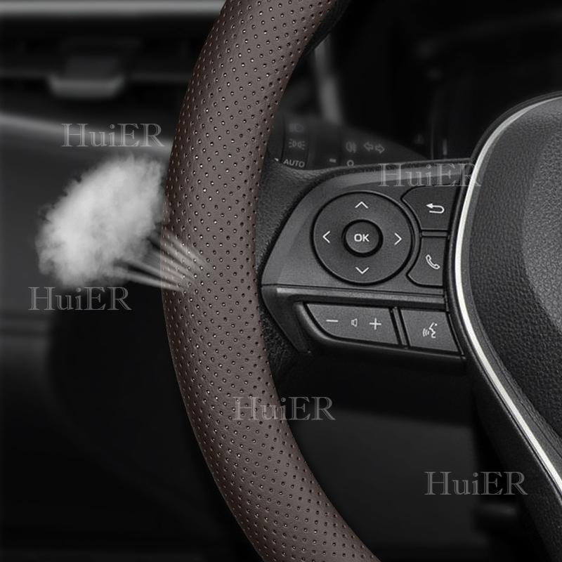 New For VW Volkswagen Nivus D Type Flat Bottom Steering Wheel Cover Breathable Anti-Sweat Auto Decoration Interior Accessories