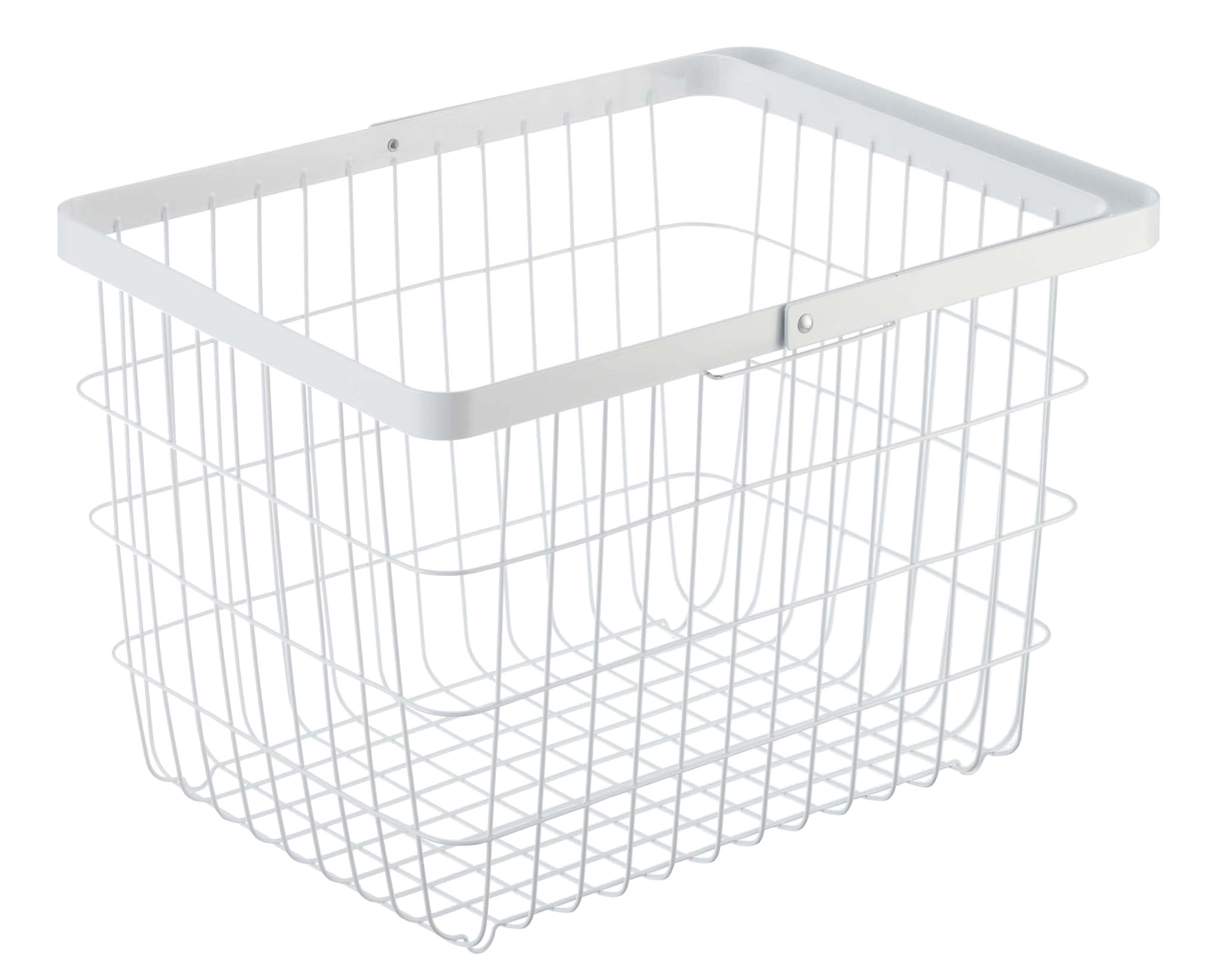 

Yamazaki Jitsugyo Laundry Wire Basket M White W41 x D30 x Tower Laundry Basket with Handle 3160 Approx. H26.5cm