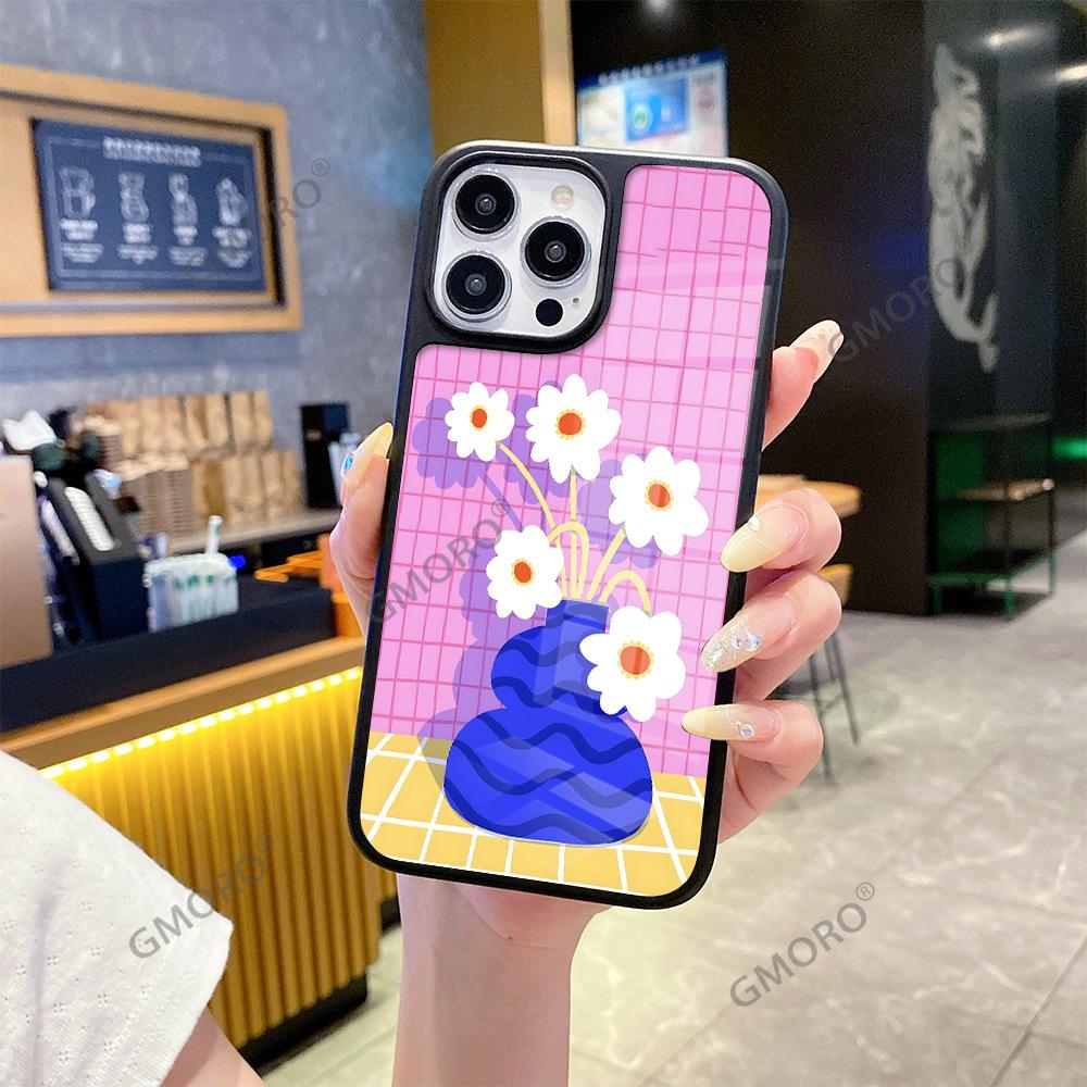 Best-selling Oil Painting Daisy Suitable for the Artistic iPhone 16 Case, iPhone 17 Shockproof Glass for Women