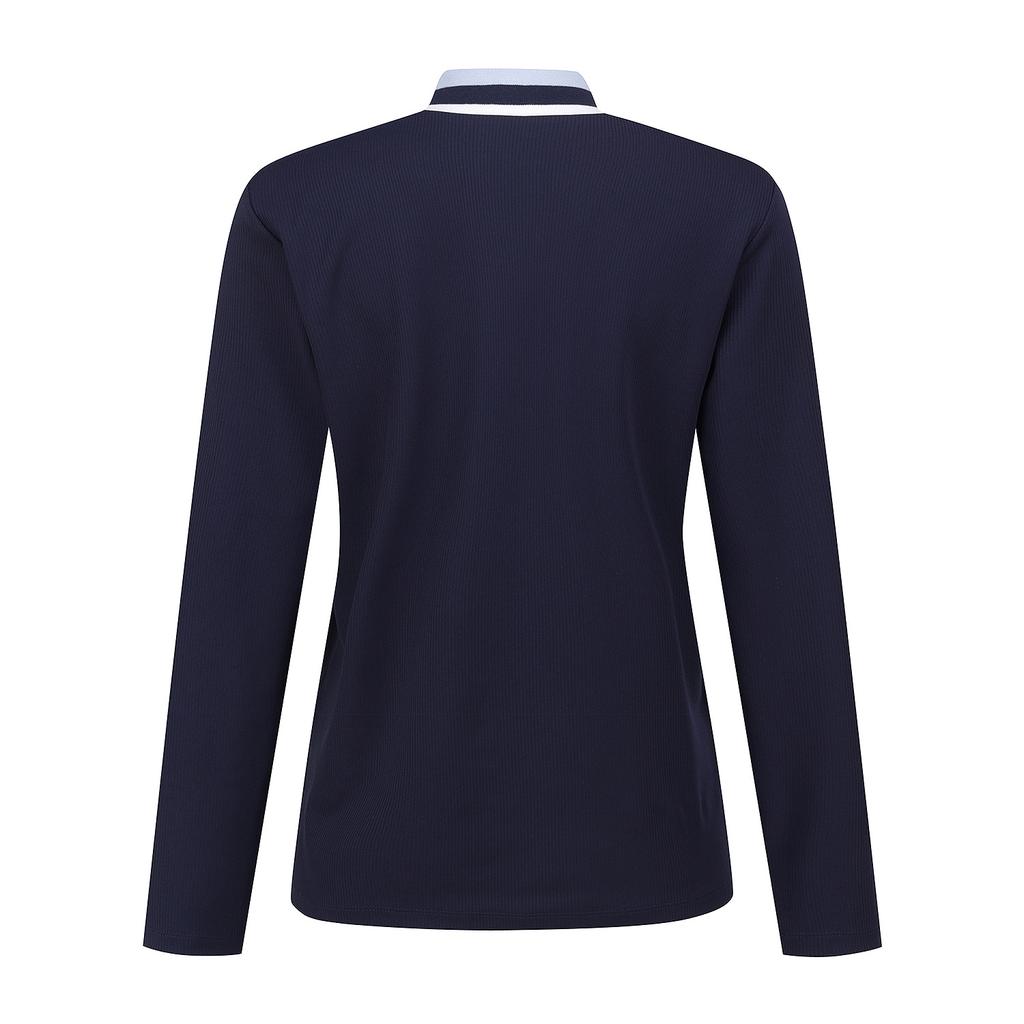 SUPERIOR Women'S Ribbed Turtleneck T-Shirt Navy (Iw0Eks10349)