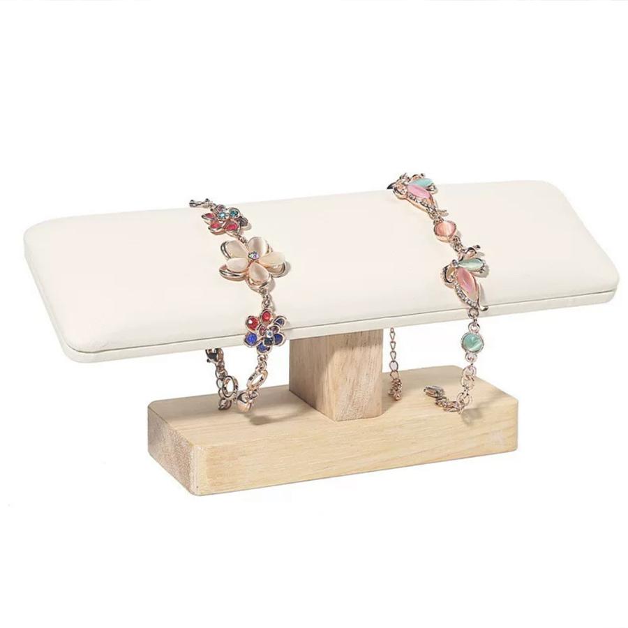 1pc, Solid Wood Single Layer Metal Cover Bracelet Holder