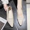 Summer single shoes women's thick heel summer new women's shoes simple pointed head shallow mouth low heel soft sole