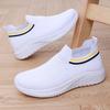 Lightweight Slip-On Knit Sneakers for Women Breathable Casual Athletic Shoes Flexible Sole Comfortable Fit