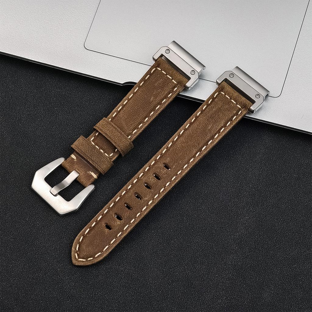 Quickfit 26mm 22mm Strap for Garmin Epix Pro 51mm 47mm Tactix 8 7 Pro Fenix 8 7 7X Enduro3 Genuine Leather Watchband Accessories