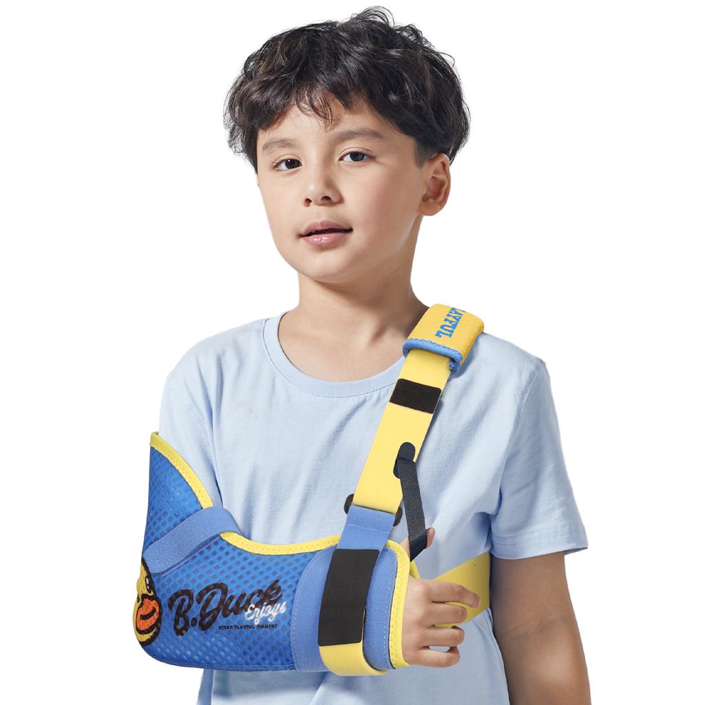 Velpeau Kinder Armschlinge Schulterimmobilisator mit Hüftgurt, Schwammgefülltes Design, Armstützorthese für Kinder, Jungen, Mädchen