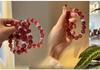 Starlight Pigeon Blood Red Crystal Bracelet Gift – Cherry Strawberry Design for Best Friend's Birthday, Inspired by Xiaohongshu Style.