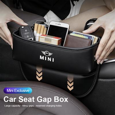 Leather Car Seat Gap Organizer Box Leak-proof Storage Bag For Mini Cooper JCW Works R56 R50 F54 F55 F56 F57 F60 R52 R53 R57 R55