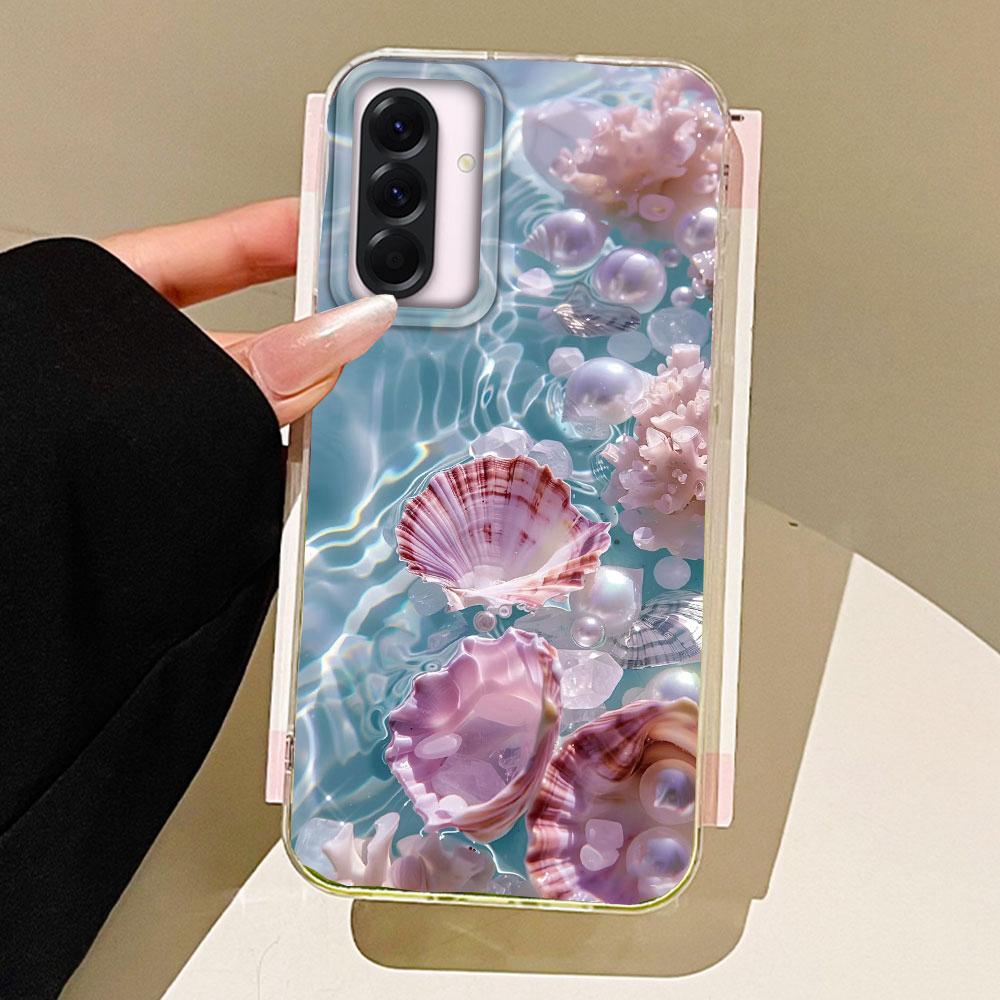 Ocean Pearl Shell Girls Phone Case for Samsung Galaxy A55 A56 A36 A26 A16 A53 A06 A14 A24 A34 A54 A15 A25 A35 A12 A07 A17 Cover