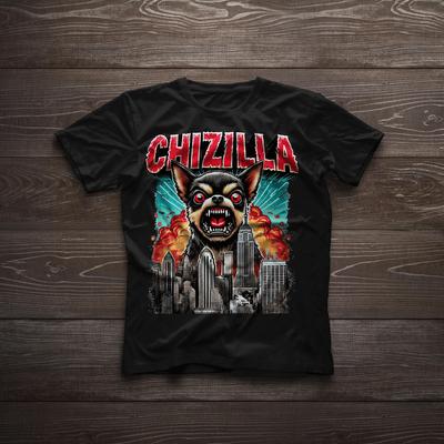 Chihuahua Dog Lovers DogZilla Watch Out Angry Dog Monster Chizilla Graphic Premium T-shirt