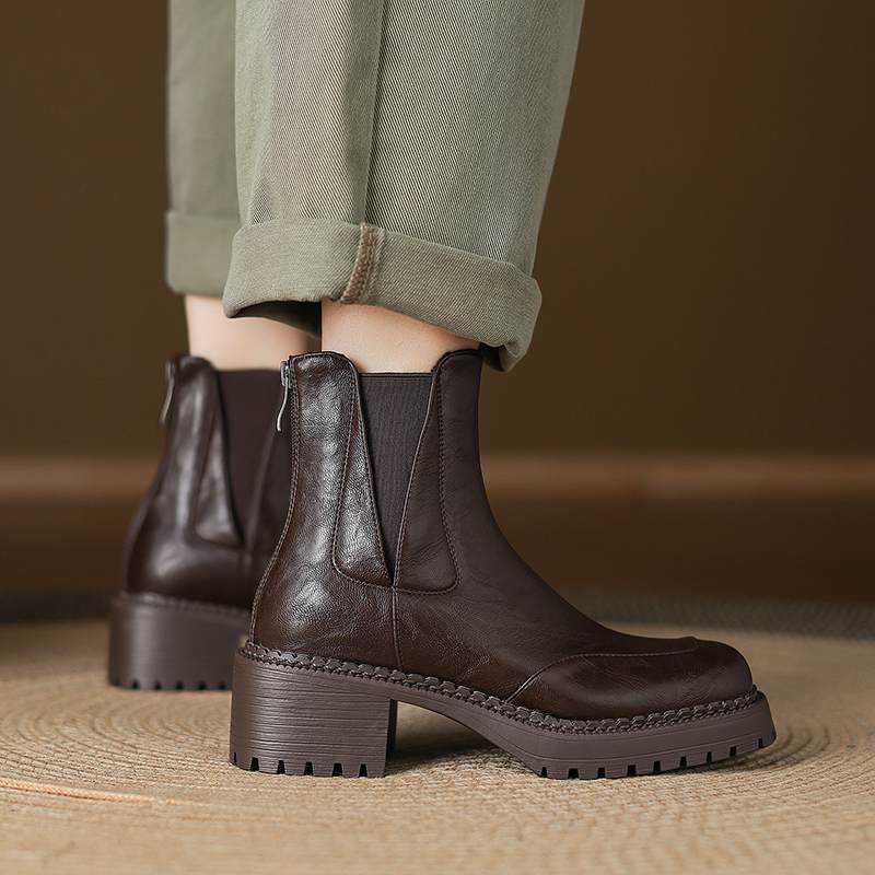 Krazing Pot 2026 Microfiber Winter Round Toe Modern Platform Size 33 Boots Size 43 Thick Bottom Zipper Women Ankle Boots