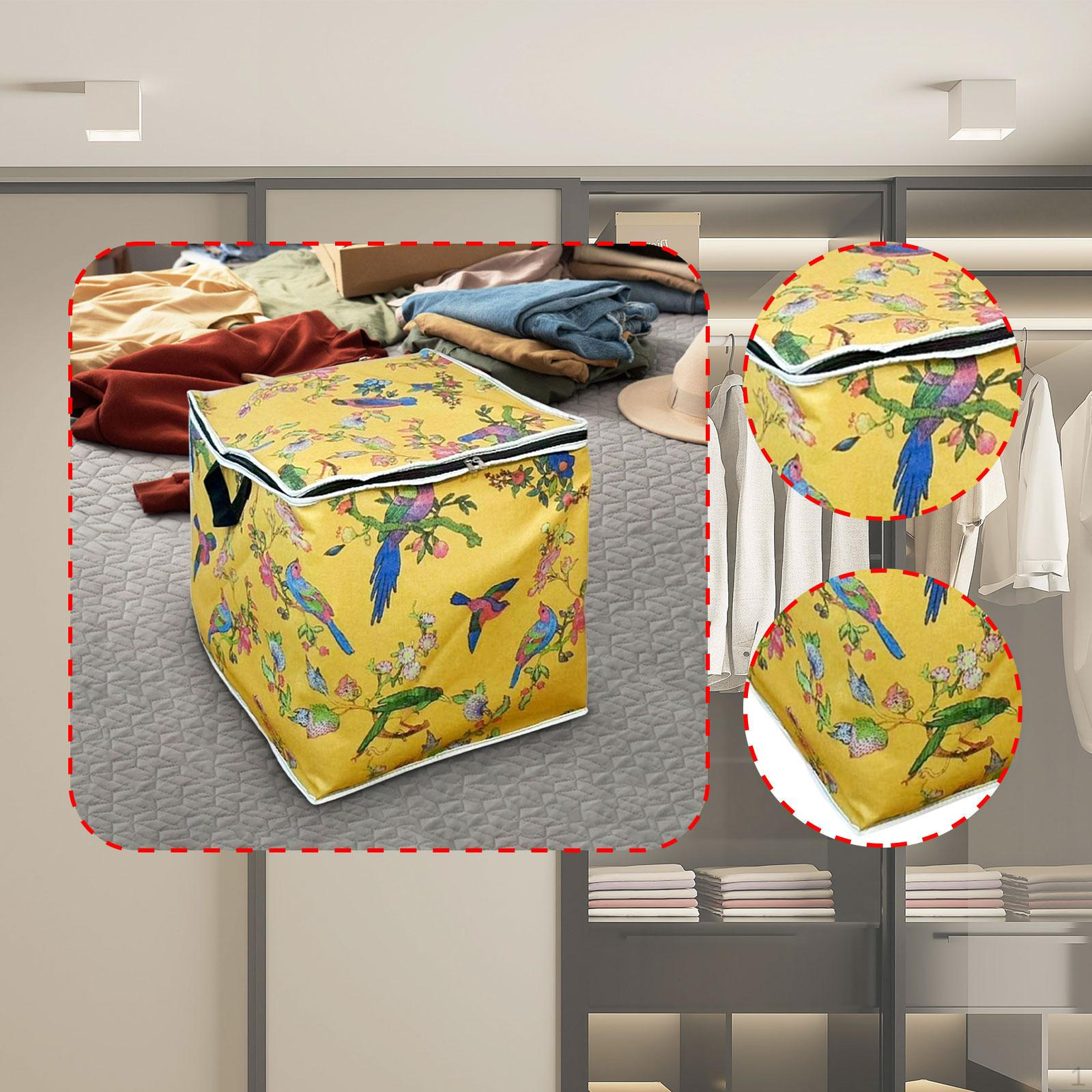 

100L Storage Bin for Quilts Waterproof Container Home Office Clothing жовтий