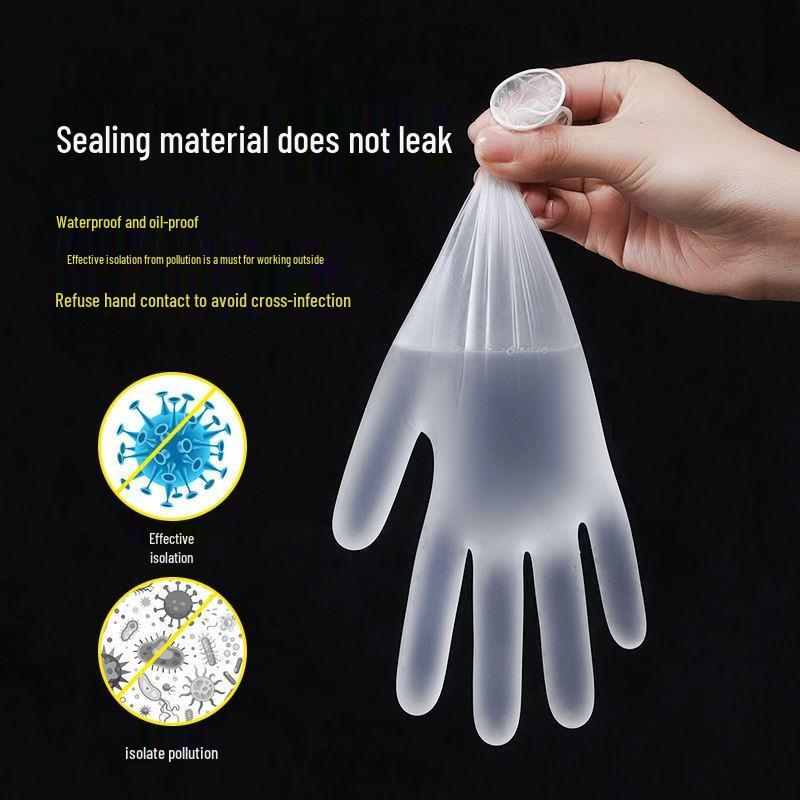 Durable Transparent PVC Disposable Gloves: Waterproof, Thickened for Cleaning and Beauty Use