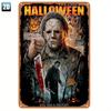 Halloween Michael Myers Metallplåtskylt Ondskan Har Ett Öde Rob Zombie FilmAffisch Vintage Skräckfilm Dekor med Blodstänk