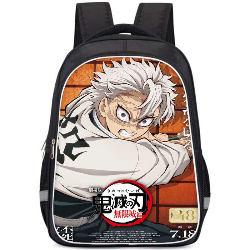 Demon Slayer College Backpack With Double Layer Storage And Trendy Crossborder Style For Students
