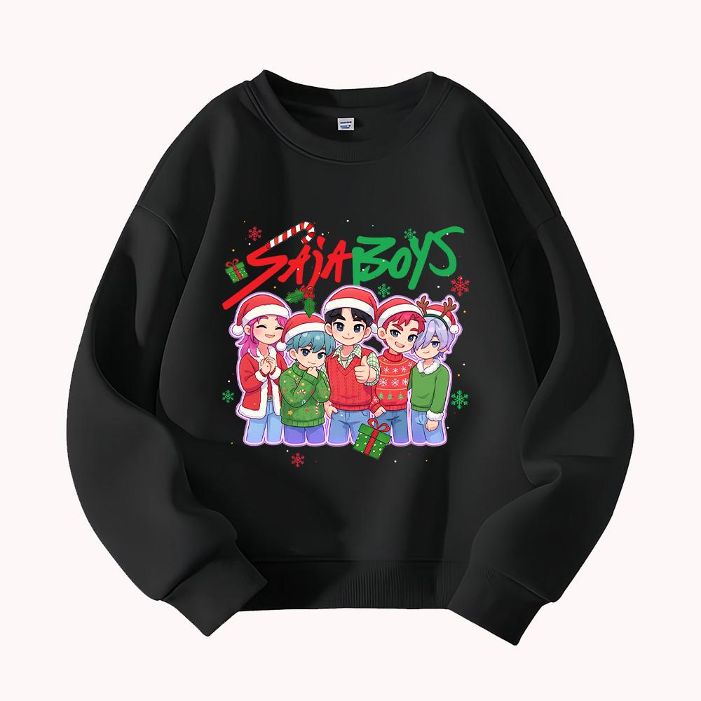 HUNTRX Devil Hunter Weihnachten Kinder Rundhals-Sweatshirt mit Rumi, Mira, Zoey Design für festlichen Spaß