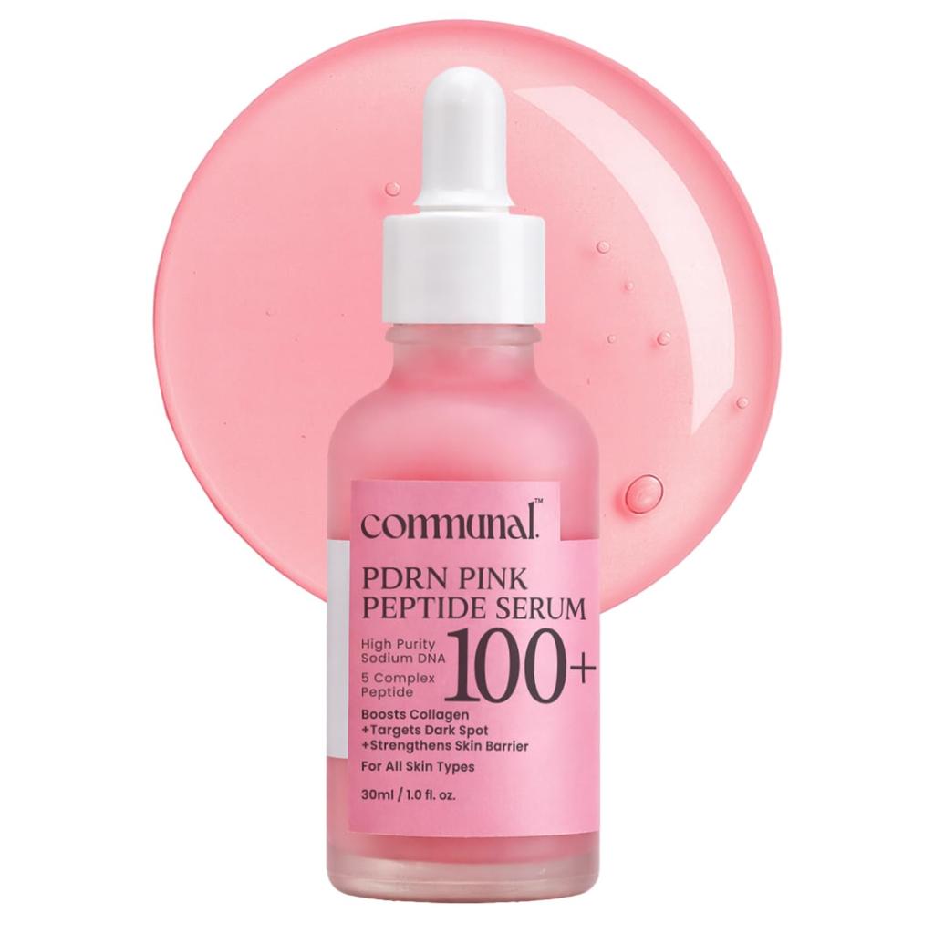 Communal PDRN Pink Peptide Face Serum 30ml with Multi Peptide Complex & Sodium DNA | Collagen Boosting, Brightening & Dark Spot Serum for Glowing,