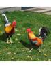 2PCS Rooster Yard Decor Ornamental Decorative Garden Chicken Statue Weatherproof Acrylic for Garden Patio Backyard Decoration