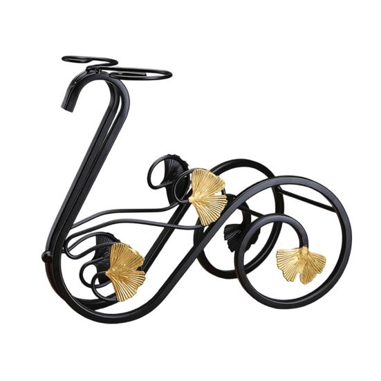 Iron Wine Rack with Glass Holder Retro Swan Bicycle Wine A чёрный