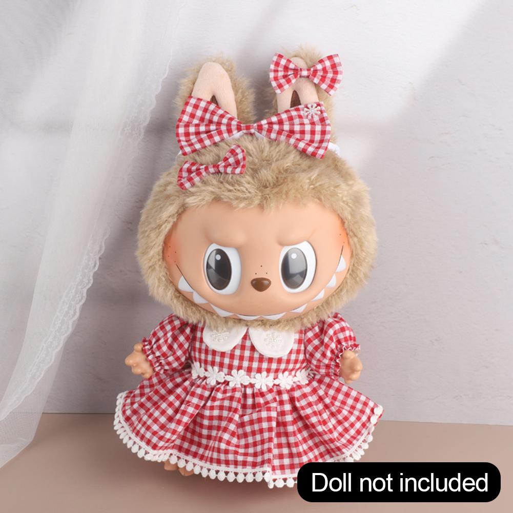 Für 38cm Labubu Puppenkleidung, modische Kleidung, Kapuzenpullover, Puppenkleidung, farblich passende Kapuzenpullover, Puppenzubehör, süße Dekoration, kleine Tücher