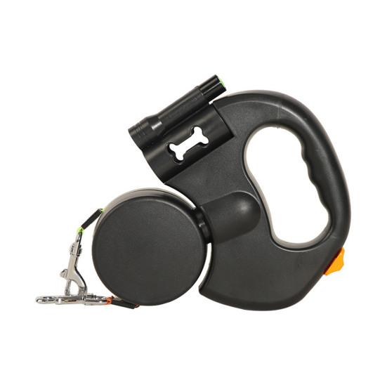 Dual Retractable Dog Leash Double Headed Extendable Pet Leash with Light And Poop Bag Dispenser for 2 Small Medium Dogs