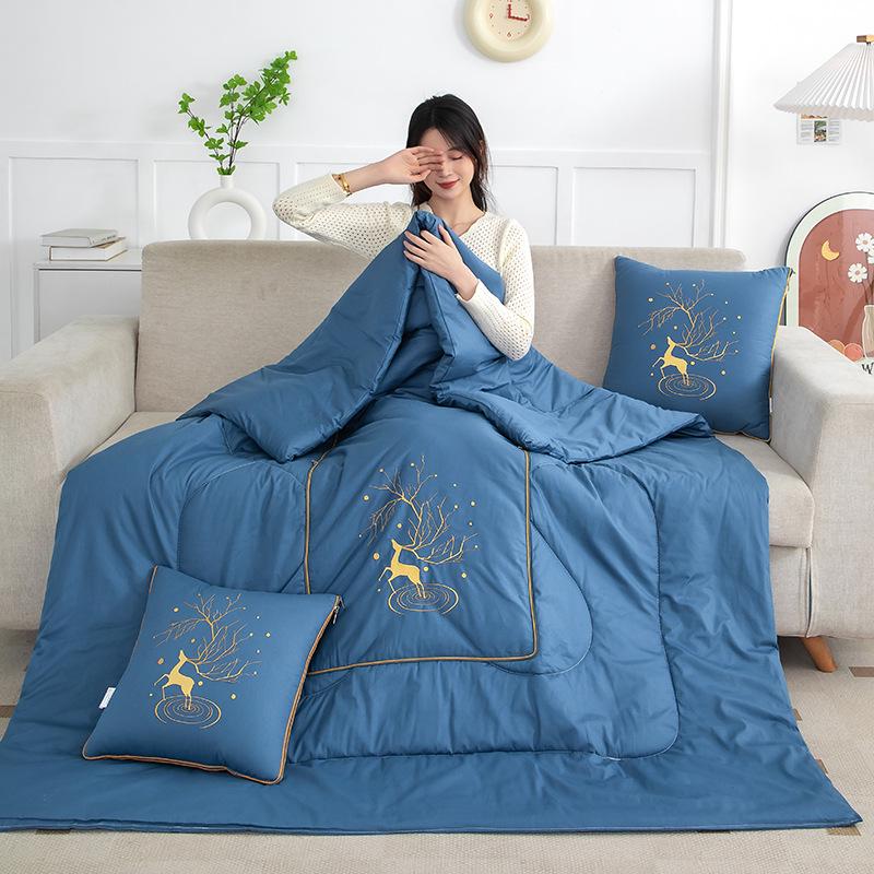 2025 Starry Sky Sika Deer Cotton Pillow & Blanket Set