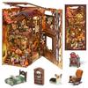 Book Nook Kit for Adults DIY Miniature House Bookshelf Decoration Autumn Country House Theme with Dust Cover LED Light 3D Wooden Puzzle Bookends &