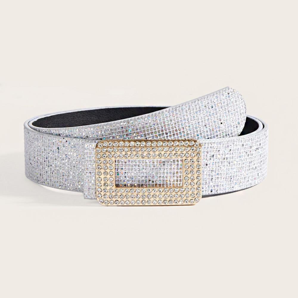 Korean Style PU Leather Wide Waistband Punk Y2K Girl Waistband Adjustable Sequin Belt  Outdoor