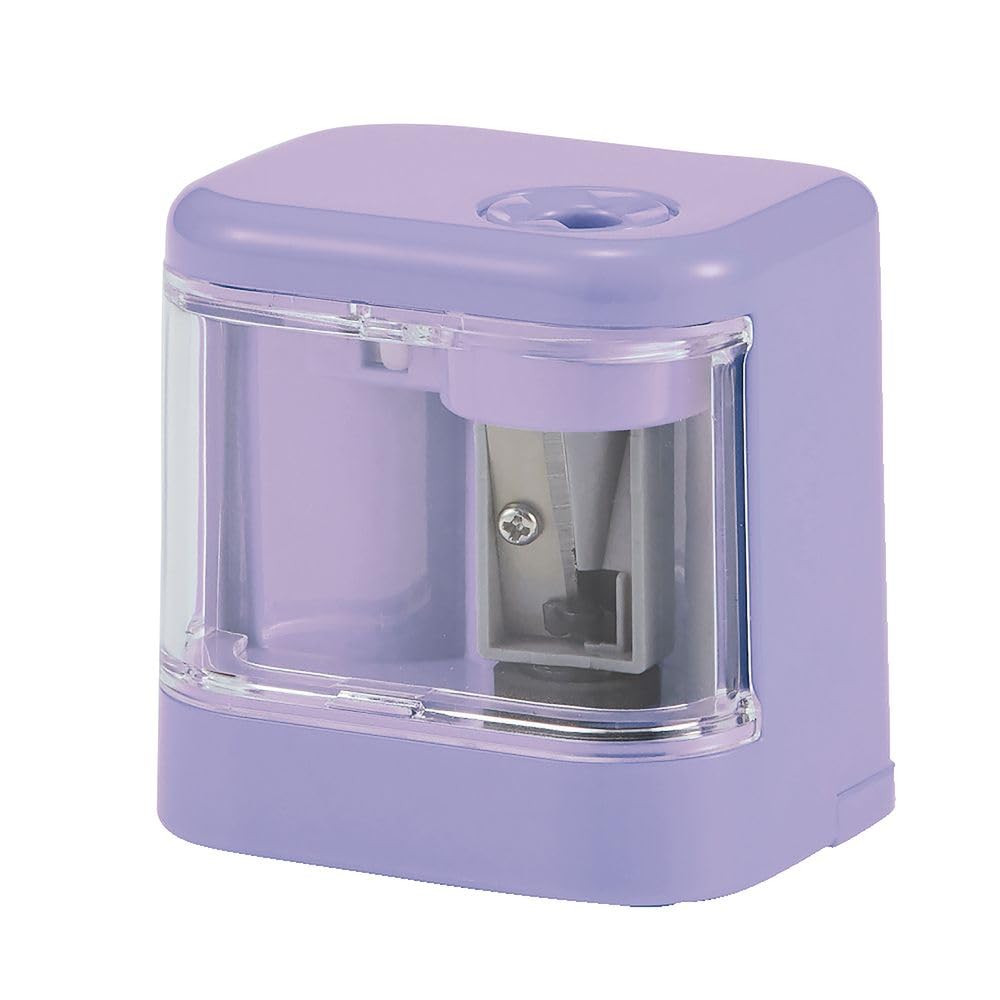 KUTSUWA Spimo Electric Pencil Purple RS042PU Battery-Operated Sharpener,