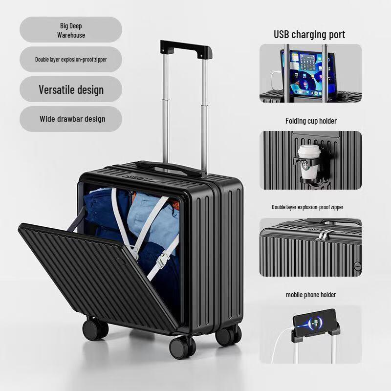 OEING Side-Opening Carry-On Luggage 20 Inch
