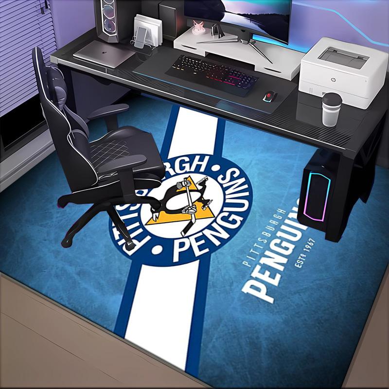 Pittsburgh Penguins Hockey Team Floor Mat for Living Room, Game Rooms, Office, Bedroom, Office Floor Mat Playful Design, Christmas Fan Gifts