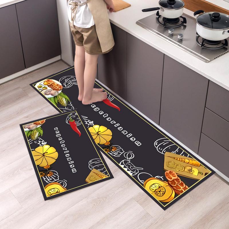 Anti Fatigue Kitchen Rugs, OneHouse plant Print Waterproof Non-Slip Thick Cushioned Kitchen Mat Heavy Duty Comfort Standing Mat for Kitchen